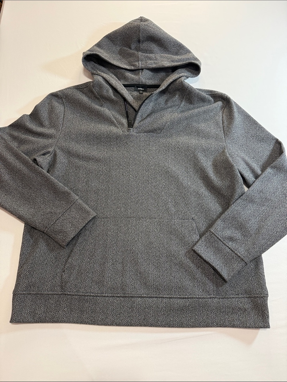 Express Men's Charcoal Gray Hooded Pullover Size XL